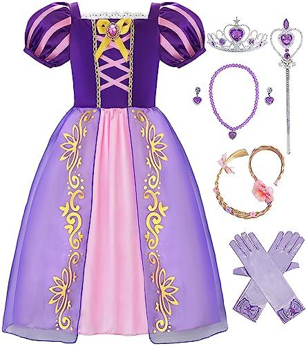 Aoiviss Girls Princess Costume Purple Princess Dresses for Little Girls Fancy Dress Up Clothes for Halloween Cosplay Party, 3T