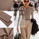Neer 4 Pack Women's Ribbed Long Sleeve Shirts, Cotton Crew Neck Slim Fit Tops Stretch Knit Casual Base Layer Basic Tee Shirts (Beige, XS)