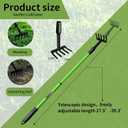 Telescopic Garden Rake, 27-40" Adjustable Hand Rake with 5 Metal Tines