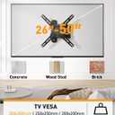 Perlegear Full Motion TV Wall Mount for Most 26–50 Inch TVs, Max VESA 300 x 300mm, TV Monitor Wall Mount Bracket with Rotation, Swivel, Tilt, Extension and Leveling Adjustment, Holds up to 55 lbs