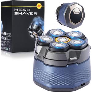 Head Shaver for Bald Men, 6D Magnetic Electric Razor for Men9000 RPM Rechargeable Trimmer with LED Display, Waterproof Wet/Dry, Type-C Charge