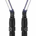 2Pack Rechargeable Work Light, All Aluminum & 1200 High Lumens Magnetic Work Light, 5 Mode & 360 Rotation Mechanic Light, Rechargeable Flashlight for Car Repairing,Valentines Day Tool Gifts for Him