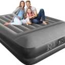 Ezyrest Queen Air Mattress Waterproof and Easy-to-Clean, Blow Up Mattress with Built-in Pump, Durable Inflatable Mattress with Pillow Design Suitable for Naps, Hosting a Friend and Camping