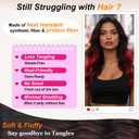 Black Mixed Red Lace Front Wig for Women 5x4x1 Lace Hairline Long Wavy Middle Part Glueless Wear and Go Wig Heat Resistant Synthetic Wigs for Daily Party Use 24IN