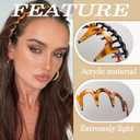 2 x 6PCS Zig Zag Headbands for Women Men Non - Slip Hair Accessories for Slicked - Back Styles, Plastic Hair Bands with Teeth/Spiral Designs for All Occasions