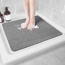 Non Slip Shower Mat, Anti Slip Bath Mat, Quick Drying Bath Tub Mats, Foot Scrubber Mat, Anti Slip Mat for Tub, Floor, Bathroom, Home, Kitchen, Hotel (Grey 24x24)