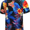 Men's Hawaiian Shirt Tops Vintage Short Sleeve Button Down Beach Shirt Male Tropical Floral Summer Pullover Party Holiday (S)