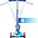 Voyager - Self-Balancing Toddler Kick Scooter, 3-Wheel Scooter with Light-Up Wheels, Extra Wide Deck, Foot Brake, Lean-to-Steer Design, 75 lb Limit, Ages 3+