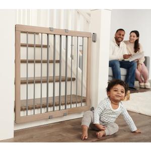 Regalo Safety 23.5"-42" Heritage & Home Wooden Baby Gate for Stairs & Doorways, Walk Through Stair Gate with Door for Babies, Toddlers, & Pets, American Designed and Owned