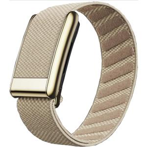 Ultra-Soft Stretchy Nylon Sport Band Compatible with WHOOP 5.0, One, Peak & Life | Adjustable, Breathable, & Sweat-Wicking Replacement Wristbands for Men & Women | NOT for Gen 4 (Dune With Gold)