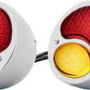2 Pcs Vintage LED Tail Lights With Turn Signals Fit Ford Model A Hot Rod Rat-Rods, 12 V Custom Duolamp Stop Light Indicators For Trucks Cars Motorcycles Taillights, 12V Smoke PC Lens (Chrome)