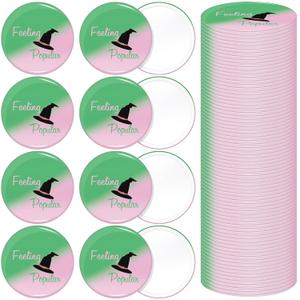 Chunful 36 Pcs Green Pink Halloween Party Favors Witch Gifts for Women Witch Mini Compact Mirror Bulk Travel Makeup Pocket Mirror Gift for Movie Fan Guests Wizard Party Favors