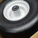 13x6.50-6 Flat Free Lawn Mower Tires and Wheels 3/4" 5/8" 1/2" Ball Bearings, 13x6.5x6 Zero Turn Mower Front Tires, Smooth Tires for Commercial Grade Lawn 5.5"-7.5" Adjustable Centered Hub, 13x6.50-6 - 2P