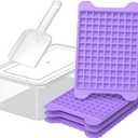 Mini Ice Cube Tray for Freezer: GGUW Nugget Ice Cube Tray with Bin - Crushed Ice Tray Making 4108 PCS Icecube - Easy Release Iced Maker Trays (Purple)
