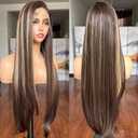 13x6 Lace Front Wigs Honey Blonde Hightlight Fashion Glueless Wig Pre-layered 30 Inch Long Straight with Wavy End HD Lace Free Part Frontal Wig Pre Plucked with Babyhair Tiny Knots Lace Part