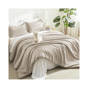 Litanika Oversized King Comforters Oatmeal Super King Plus Size, 3 Pieces Lightweight Solid Bedding Comforter Set, All Season Fluffy Bed Set (128x120In Comforter & 2 Pillowcases)