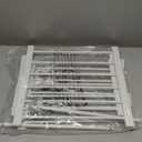 Dog Gate Indoor,18"-45" Adjustable Extra Wide Metal Short Dog Gate to Step Over, 18" Tall Small Pet Gate with 3 Extension Kits, Pressure Mounted for Doorways & Stairs (White)