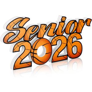 Yaomiao Basketball 2026 Senior Sign Graduation Props Grad Decorations Senior Graduation Table Centerpieces Class of 2026 Sign Sports Player Team Party for High School College (Brown)