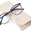 Madison Avenue Square Vintage TR90 Blue Light Blocking Reading Glasses for Women, Anti Eyestrain/Glare Computer Readers 2.5x