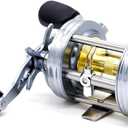 X-Tribe Round Baitcaster Fishing Reel, Centrifugal Braking System Casting Reel, Solid Brass Main and Pinion Gears, ON/Off Line Out Clicker, 4+1 Stainless Steel Ball Bearings, Double Grips