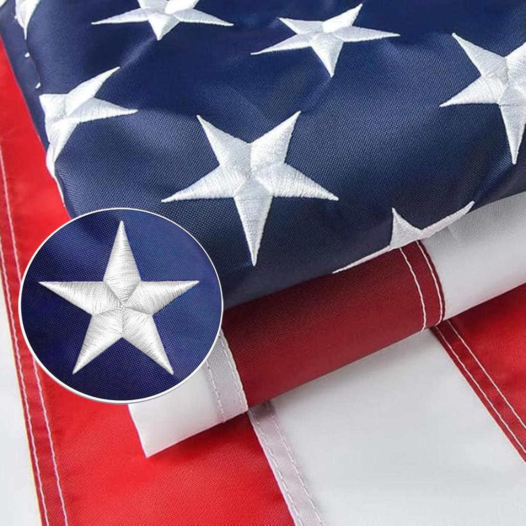 Us Flag 3 x 5 Heavy Duty Outdoor, American flag 600d,Flag Front Porch,Non Fading American Flag, Longest Lasting,with Embroidered Stars Reinforced Material , Brass Grommets,Sewn Stripes-Unmatched Durability in Any Weather.