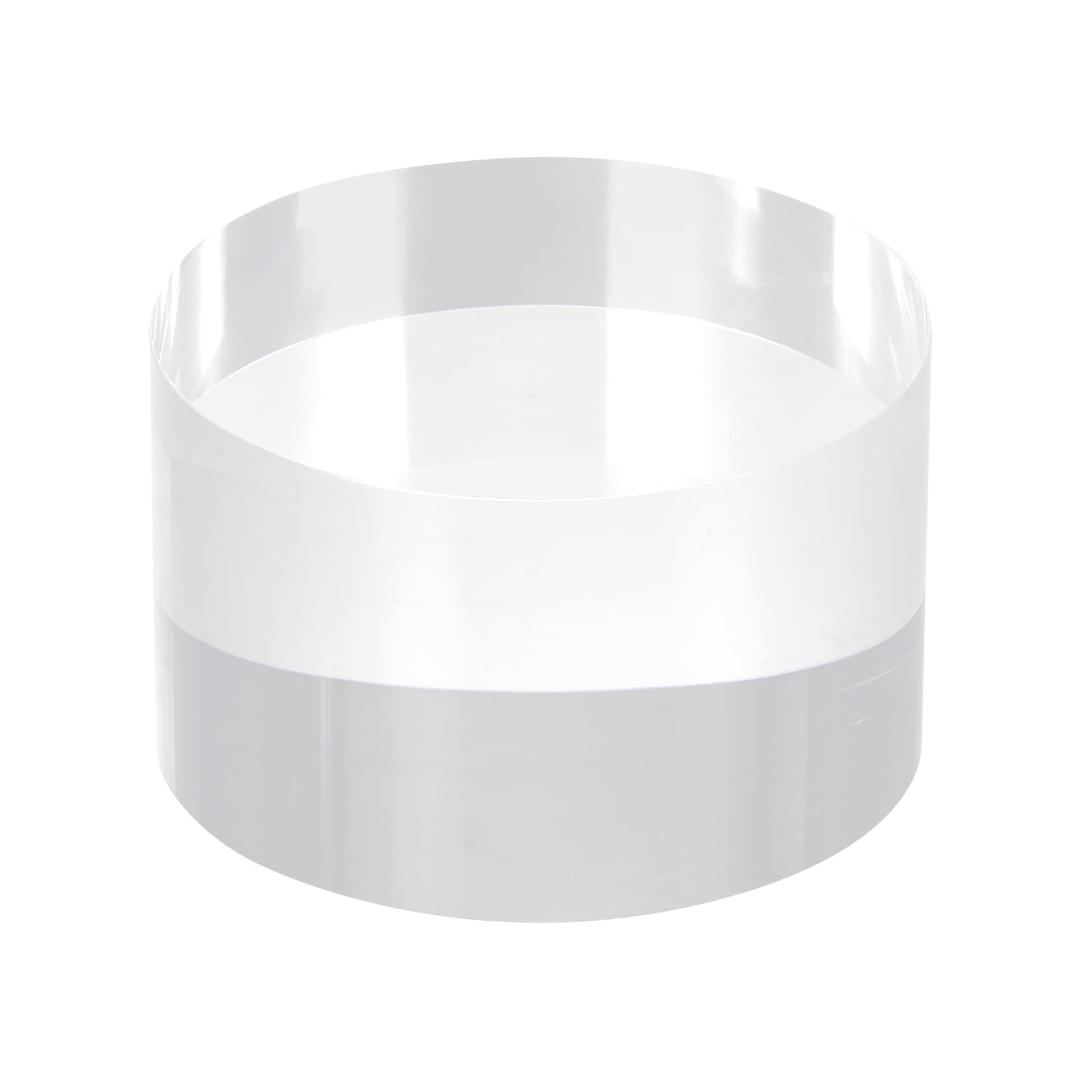 MECCANIXITY Clear Acrylic Solid Cylinder Round Display Riser, 2 inches (Height) x 6inches (Diameter), for Showing Your Collectibles, Cosmetics