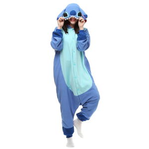 Adult Onesie Animal Pajamas Halloween Cosplay Costumes Party Wear Blue, Size M