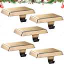 Christmas Stocking Holders for Mantle, Weighted Stocking Hangers, Christmas Stocking Hooks for Tables Window Fireplace Mantle Decoration(Bronze,5PCS)