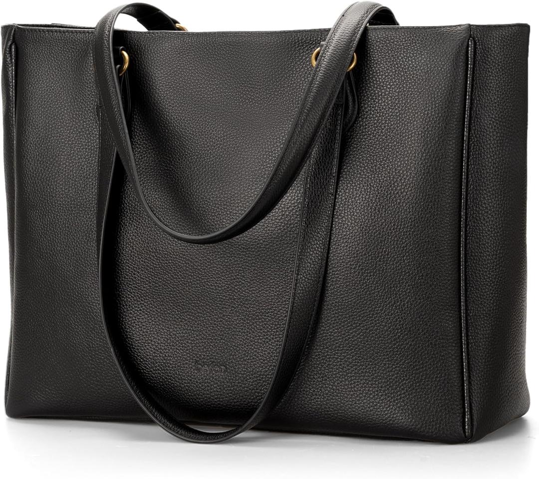 befen Genuine Leather Tote Bag for Women Work, Womens Laptop Purse Bags Shoulder Satchel Handbags with 15.6" Compartment