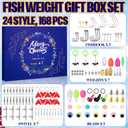 2 Set Christmas Fishing Gift for Men Advent Calendar 2025, 256 Pcs Fishing Lure Advent Calendar 24 Day Countdown Tackle Kit for Adults Fisher Men Women Father Grandpa Teen Boys, Xmas Gift