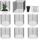 Eunika 8 Pack Round Plant Protector from Animals,24 Pcs 12" x 12" Metal Mesh to Keep Animals Out Wire Plant Protectors for Rabbits Chicken Duck Barricades for Garden Vegetable Flowers Protection