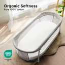 2-Pack Organic Bassinet Sheets for Girls, Boys - 100% Cotton Bassinet Mattress Sheets Compatible with Halo Bassinest Swivel Sleeper,Graco,Baby Delight,Chicco,Unisex Fitted Bassinet Sheets(Soft White)