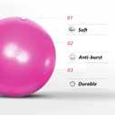Fsadwnn Small Pilates Exercise Ball - 9 Inch Core Training Ball with Pump, Barre & Yoga Workout (Pink)
