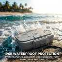 Portable Safe Box, Waterproof Lock Box with Combination Code, Anti-Theft Mini Travel Safe with Removable Steel Cable for Beach, Car, Hotel, Storing Phone, Passport, Money, Jewelry