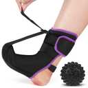 Plantar Fasciitis Night Splint Sock with Massage Ball for Tension Relief, Alleviate Pain from Plantar Fasciitis, Arch Pain, Heel Spur, Foot-drop and Achilles Tendonitis, Soft and Comfortable Foot Brace for Men and Women, Medium-Purple (Black, M)