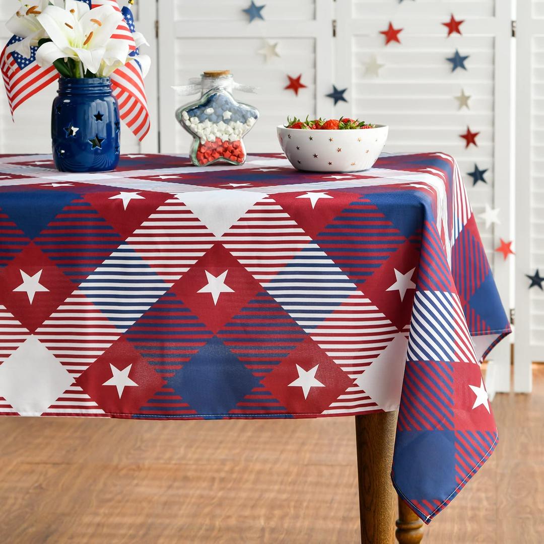 Horaldaily 4th of July Tablecloth 60 x 104 Inch Rectangular Patriotic