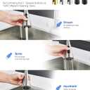 J-HVA Pull Down Kitchen Faucet Sprayer Head Replacement Part with 15 Adapters, 3 Function Pull Out Sink Sprayer Replacement Nozzle, Kitchen Faucet Head Hose Spray Tap Spout, Brushed Nickel