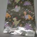 2 x RiukRaiu Dinosaur Christmas Wrapping Paper for Kids Adults - Green Xmas Gift Wrap Santa Hat T-Rex Trees Candy Canes Colorful Flags Stars Snowflakes for Holiday Party - 4 Jumbo Sheets, 40 x 28 Inches Each