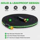 100FT Lightweight Super Flexible Garden Hose - Kink-Free, Non-Expanding, Easy Storage for Yard Lawn Outdoor Use (Black-Green)