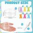 24 Packs Acrylic Easter Candy Boxes Treats Box with Cute Bunny Lid Clear Round Box Easter Container Basket Stuffers for Cookie Candy Sweets Spring Party Favor
