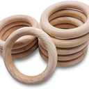 Pack Of 2 30Pcs Unfinished Wooden Rings Natural Wood Rings Without Paint 2.15"(55mm) for Craft DIY Ring Pendant Connectors Jewelry Making