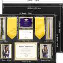 FramePro Graduation Shadow Box 24x29 Inch Display Case with Tempered Glass - Preserve Diploma(8.5x11), Tassel, Stole, Medal & 5x7 Photo | Premium Graduation Gift, Black Gold Mats