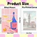 Lofenghome Paint by Number for Adults, Cocktail Paint by Numbers Kit, DIY Canvas Painting with Brush Clean Cups, Ideal for Gifts, Christmas Stocking Stuffer