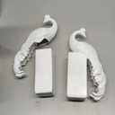Deco 79 Resin Lizard Decorative Bookends Crawling Non Skid Bookends, Set of 2 Office Bookends7 W, 6" H, White