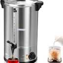 Coffee Urn 100 Cup 16L Large Coffee Maker Double Wall Insulation Commercial Stainless Steel Hot Water Urn, with Temperature Control 1500W, 16L Warm