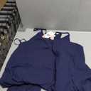 Motherhood Maternity womens Casual Baggy Sleeveless V-neck Pregnancy Romper Jumpsuit With Loose Spaghetti Straps and Pockets (Medium, Peacoat)