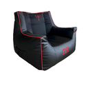 Gaming Bean Bag Chair - Adults, Red & Black Leather Gaming Sack, Bean Bag Sofa, Round Dorm Chair/Seat, Floor Gaming Chair (Cover Only No Filling) 37.8 x 37.8 x 42.5 inches