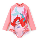 5-6 year old Disney Princess Frozen Elsa Minnie Stitch One Piece Swimsuit Rashguard Bathing Suit UPF 50+Toddler Girl Long Sleeve Swimwear
