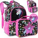 Decorably 16.5in Themed Kids Backpack with 3 Main Compartments & 2 Side Pockets, Backpack for Boys and Girls with Padded Straps & Back