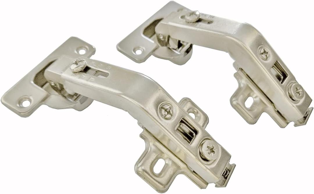 2 of Clip-on Lazy Susan Hinges Full Overlay for Corner Cabinet Cupboard Folded Door Combination with Screws Corner Cabinet Replacement Cabinet Hardware for Coner Folding Cabinet Door (135 Degree)